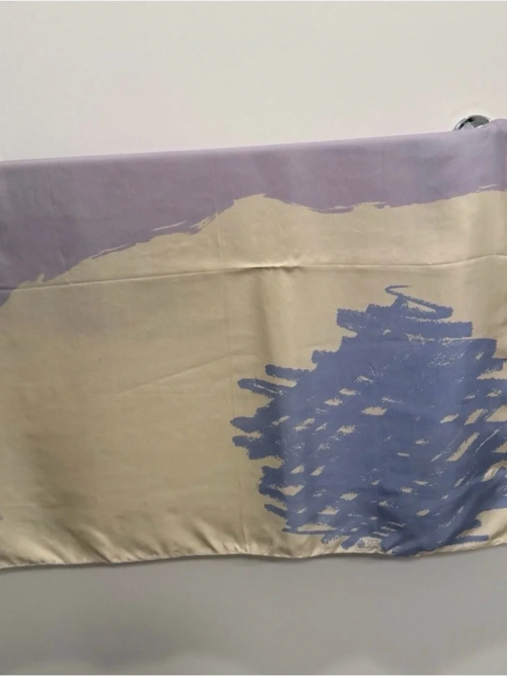 Women’s silk scarf  in Lavender, blue and Cream.  30x30